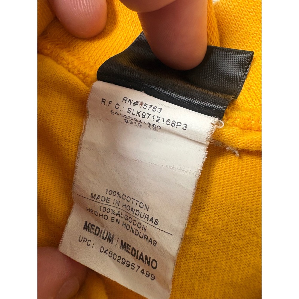Starter Long Sleeve T-Shirt Mens Medium Yellow Excellent Embroidered Logo Cotton - Picture 3 of 11
